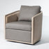 Claude Premium Leather Swivel Cane Chair - Gray Modern Swivel Chair | Swivel Accent Chairs | Kinwell Furniture | Swivel Armchairs